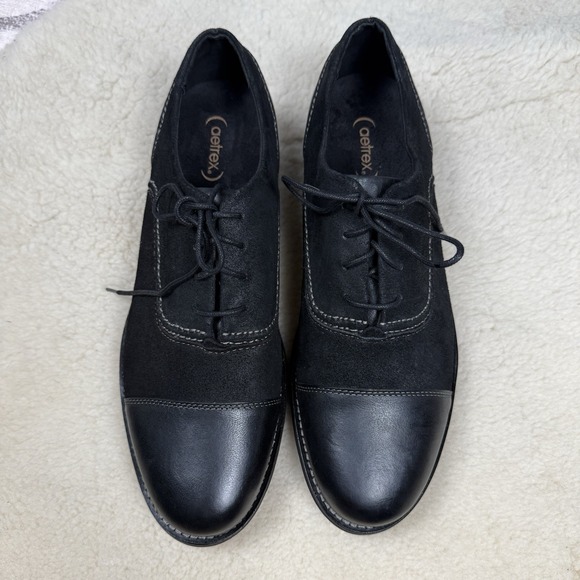 Aetrex Jaden Cap Toe Lace Up Oxford Men's Black Comfort Dress Shoes Size 12 - Picture 2 of 8